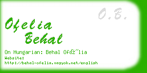 ofelia behal business card